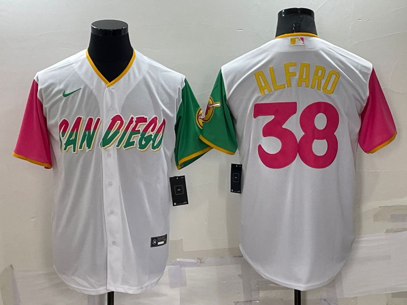 Men San Diego Padres #38 Alfaro White City Edition Game Nike 2022 MLB Jersey->san diego padres->MLB Jersey